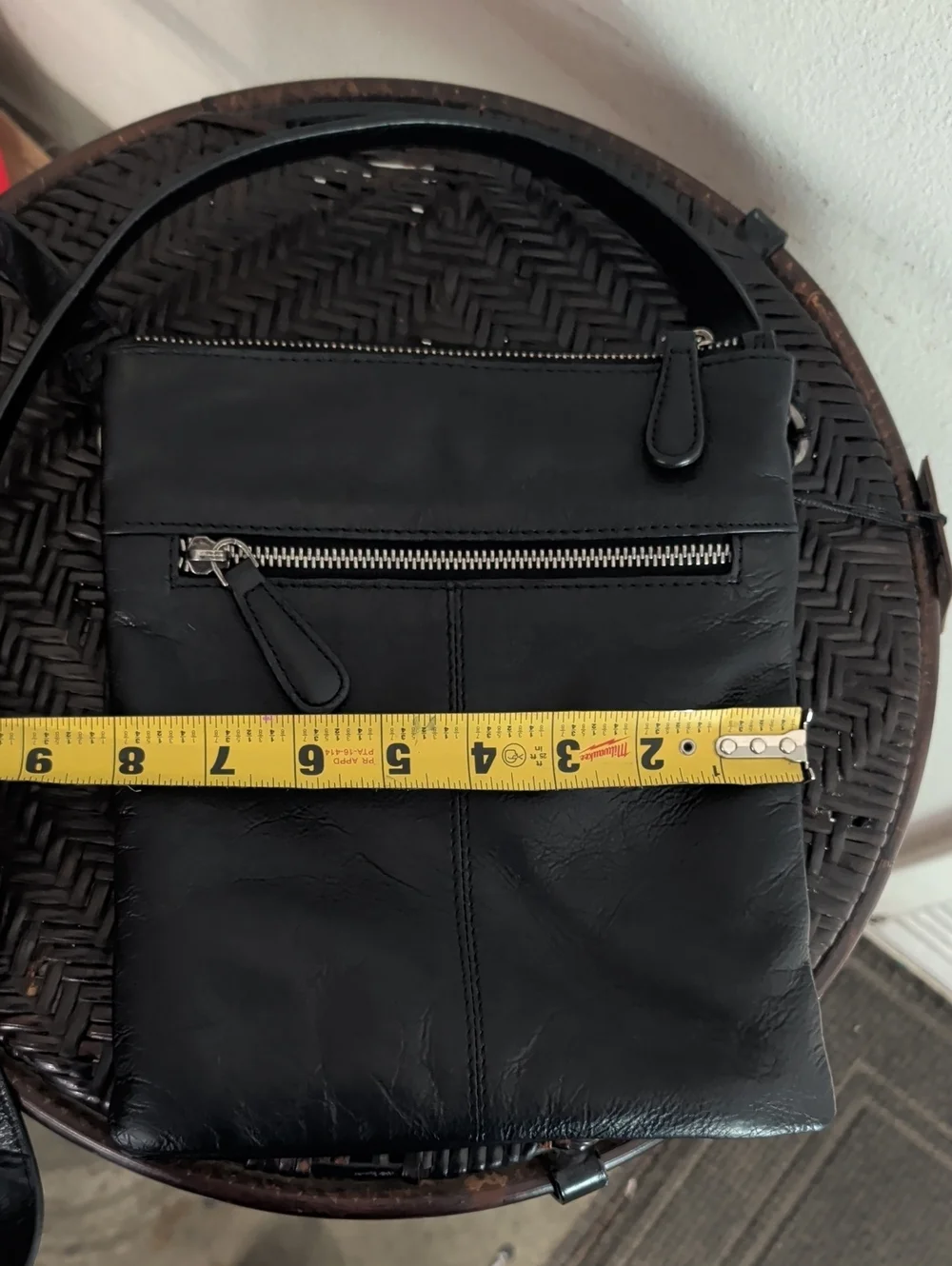 Oak & Tan Handmade Black Leather Crossbody Bag NWT